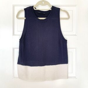 Jenni Kayne Sleeveless Sweater Navy/White